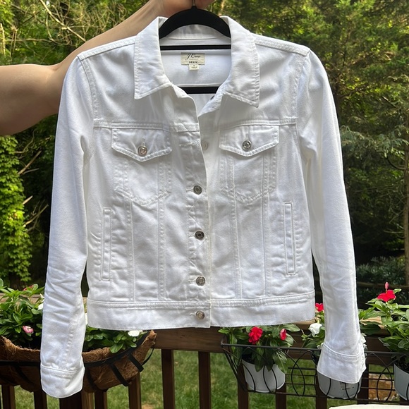 JCrew classic white denim jacket - Picture 1 of 5